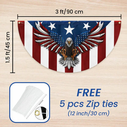 Memorial Day July 4th Flag Patriotic Eagle American Non-Pleated Fan Flag