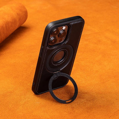 Luxurious Leather Invisible Stand iPhone Case