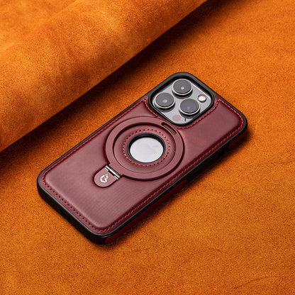 Luxurious Leather Invisible Stand iPhone Case