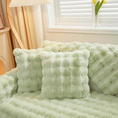 Cosy Plush Solid Colour Non-slip Couch Cover